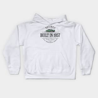 1957 Retired Parts Retirement Birthday Kids Hoodie